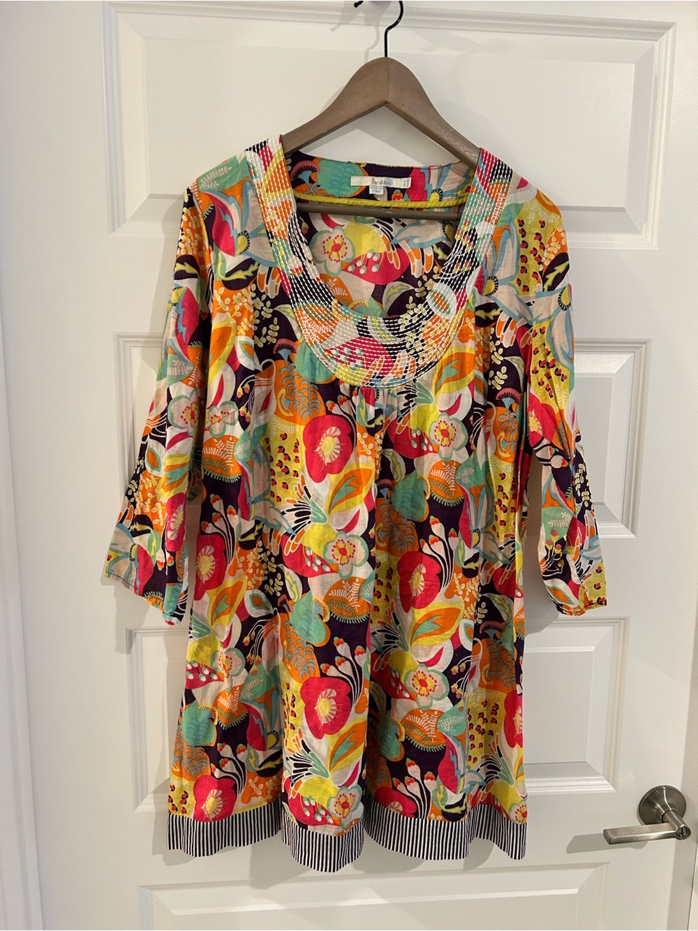 Boden Floral Multicolor Tunic Dress Coverup Size 14